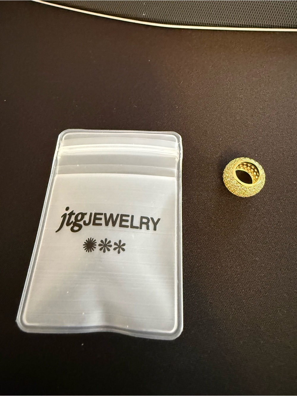 Gold Textured Round Spacer Bead by